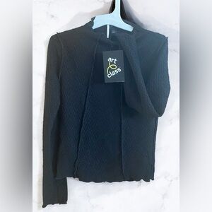 Art Class Black Asymmetrical Crop Top